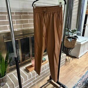 Faux Leather Drawstring Joggers Size Small